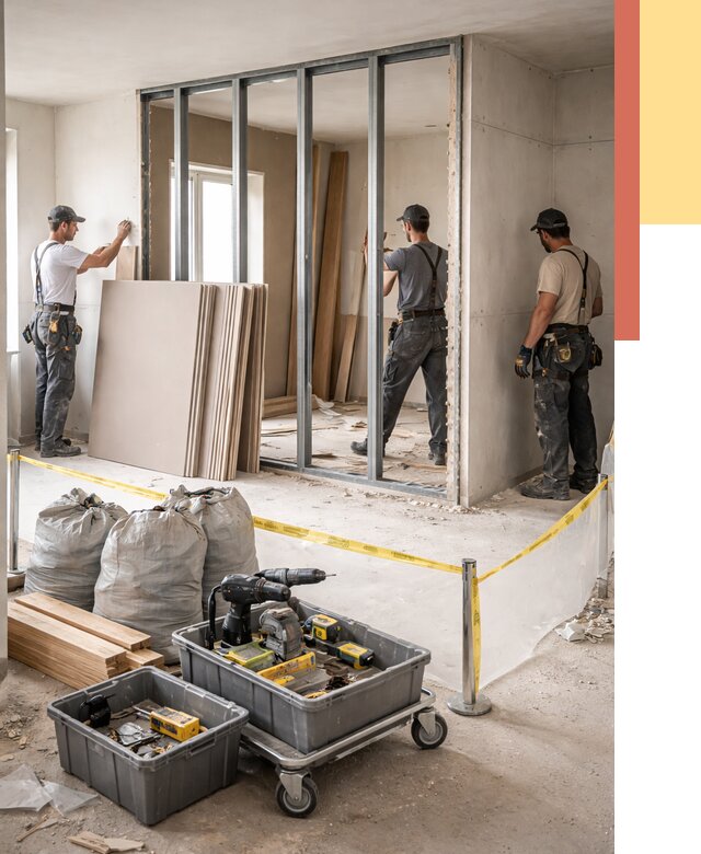 Перенос гипсокартонной перегородки в Луховицах под ключ от 4655 руб. | Демонтаж и монтаж – ОТДЕЛОЧНИК-Лхв