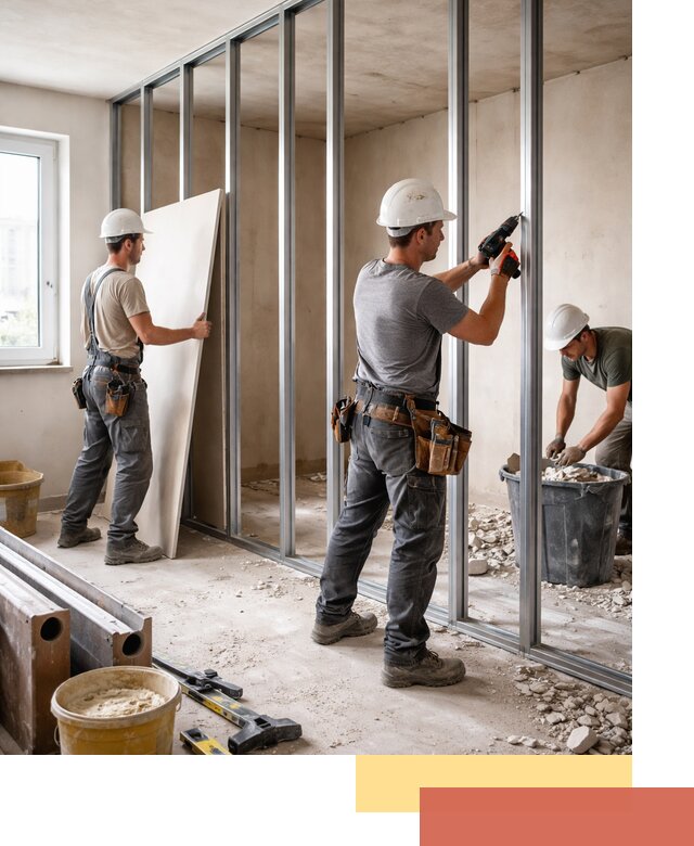 Перенос гипсокартонной перегородки в Луховицах профессионально и быстро