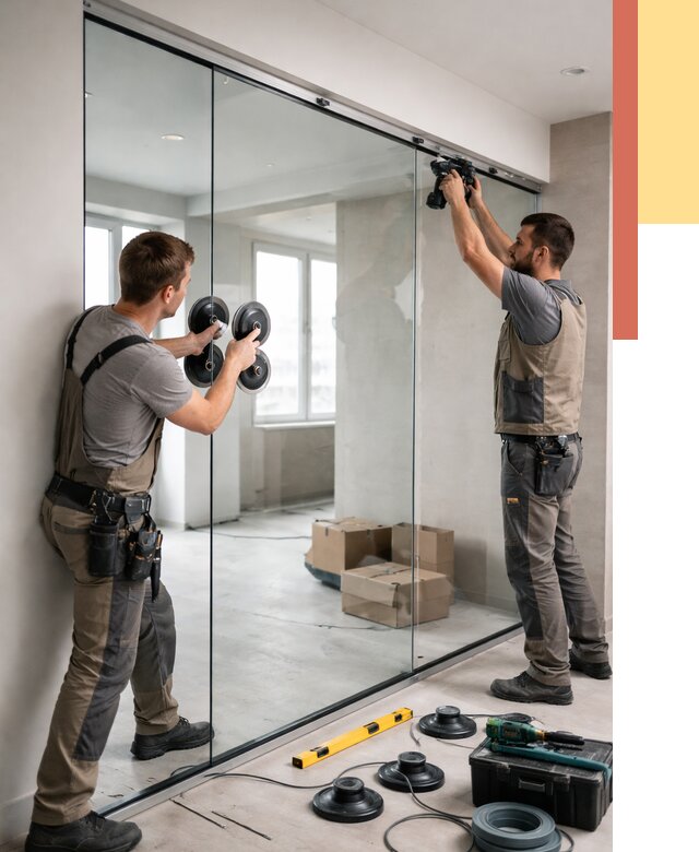 Монтаж стеклянных перегородок в Луховицах от 6724 руб. | ОТДЕЛОЧНИК-Лхв