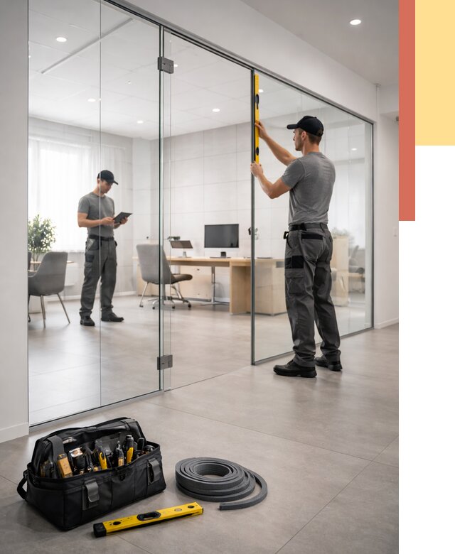 Цельностеклянные перегородки под ключ в Луховицах от 9828 руб. — монтаж и цены | ОТДЕЛОЧНИК-Лхв