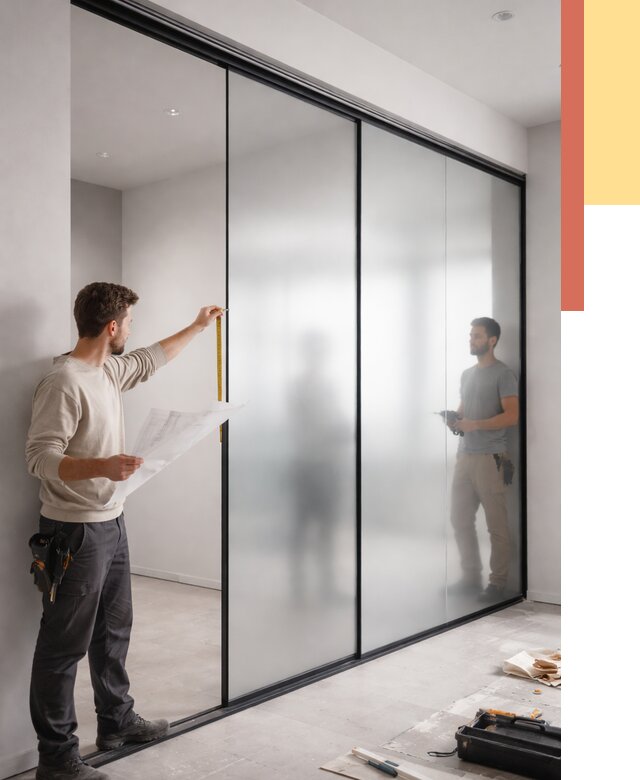 Матовые стеклянные перегородки в Луховицах от 8793 руб. — монтаж и установка | ОТДЕЛОЧНИК-Лхв