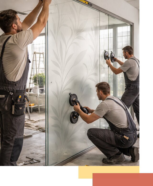 Стеклянные перегородки с рисунком на заказ в Луховицах