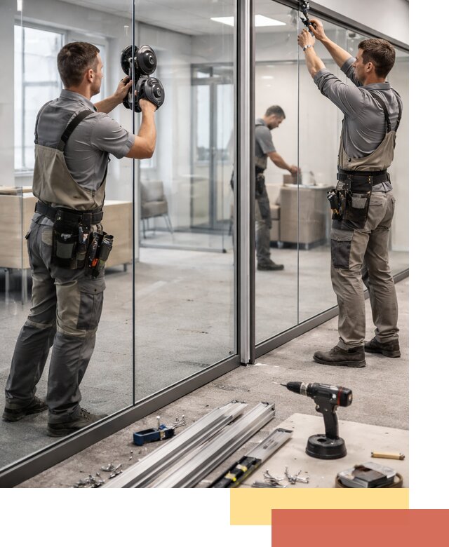 Стеклянные офисные перегородки под ключ в Луховицах