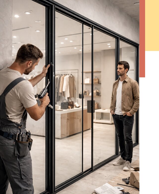 Стеклянные перегородки для магазинов в Луховицах от 8483 руб. под ключ | ОТДЕЛОЧНИК-Лхв