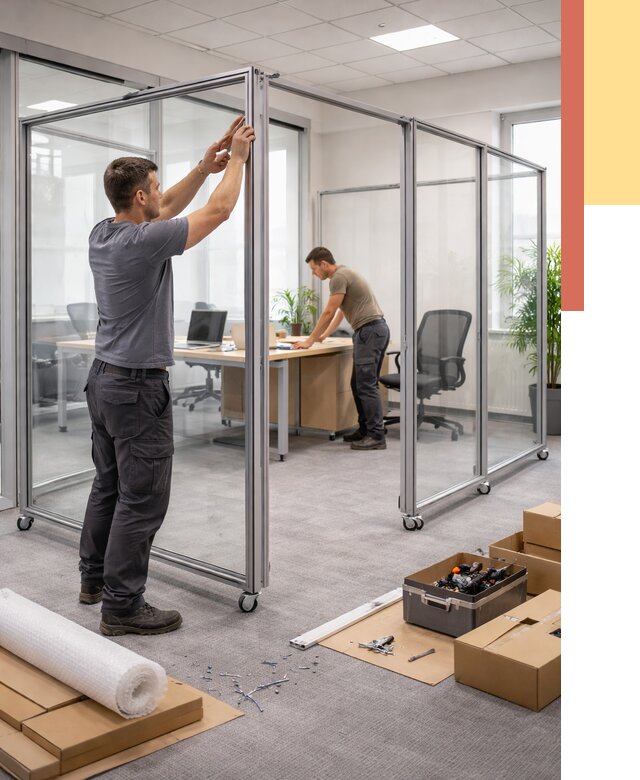 Мобильные офисные перегородки в Луховицах от 12931 руб. — установка под ключ | ОТДЕЛОЧНИК-Лхв