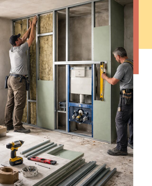 Установка сантехнических перегородок в Луховицах от 8793 руб. | ОТДЕЛОЧНИК-Лхв