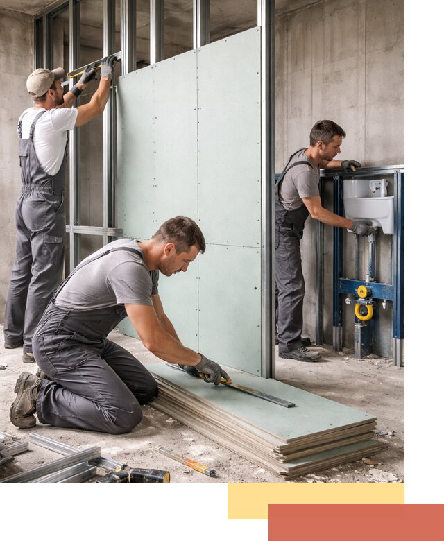 Монтаж и ремонт сантехнических перегородок в Луховицах