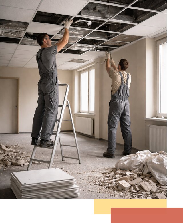 Демонтаж потолков Армстронг профессионально в Луховицах