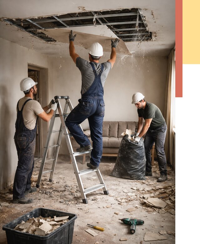 Демонтаж гипсокартонного потолка в Луховицах от 434 руб. за м2 — ОТДЕЛОЧНИК-Лхв