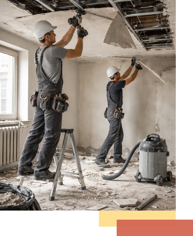 Демонтаж гипсокартонного потолка в Луховицах быстро и аккуратно