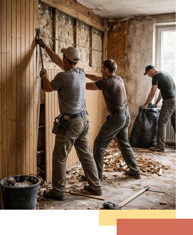 Демонтаж вагонки и вывоз материалов в Луховицах