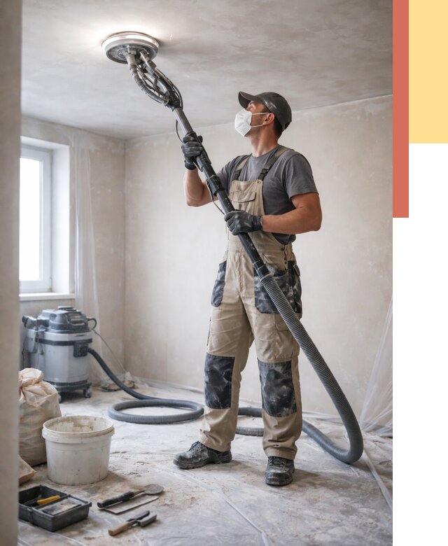 Шлифовка потолка в Луховицах от 3621 руб. — услуги шлифования потолка | ОТДЕЛОЧНИК-Лхв