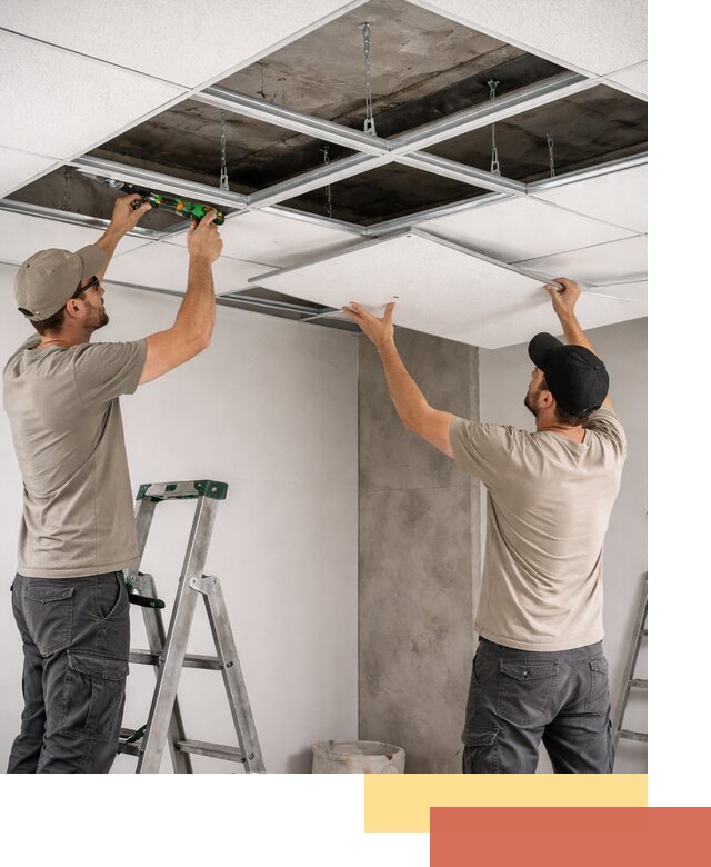 Монтаж потолка Армстронг под ключ в Луховицах