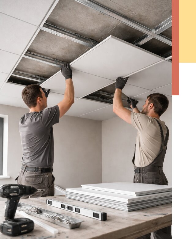 Монтаж кассетного потолка в Луховицах от 4655 руб/м2 — установка и сборка | ОТДЕЛОЧНИК-Лхв