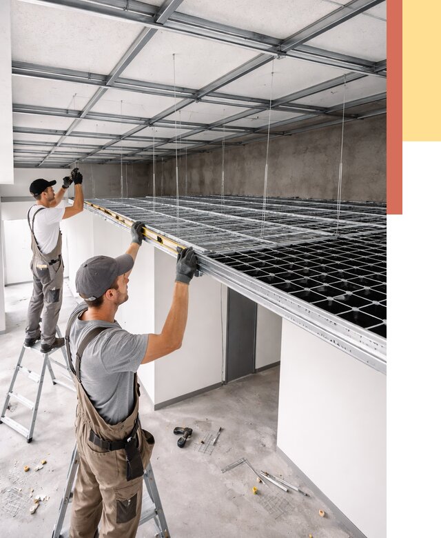 Монтаж потолка грильято в Луховицах от 466 руб./м² — быстрая сборка под ключ | ОТДЕЛОЧНИК-Лхв