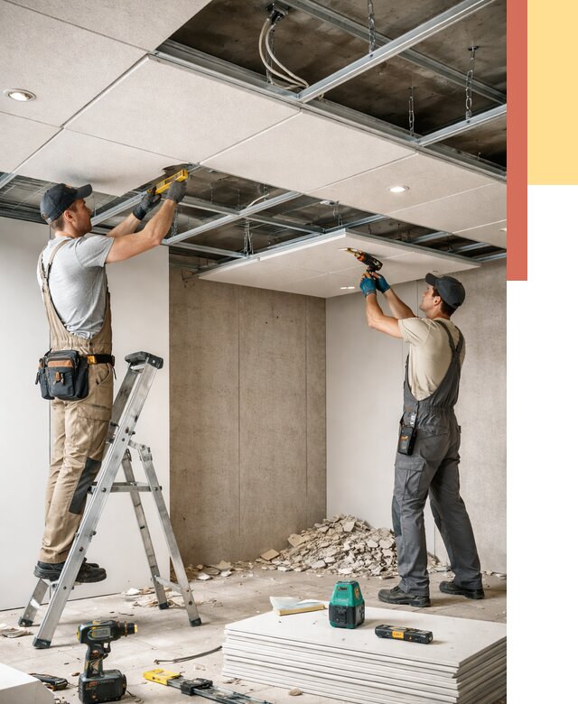 Монтаж акустического потолка в Луховицах от 6724 руб/м2 — быстро и недорого | ОТДЕЛОЧНИК-Лхв