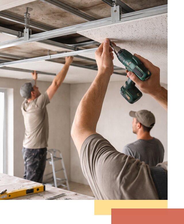 Монтаж акустического потолка в Луховицах под ключ