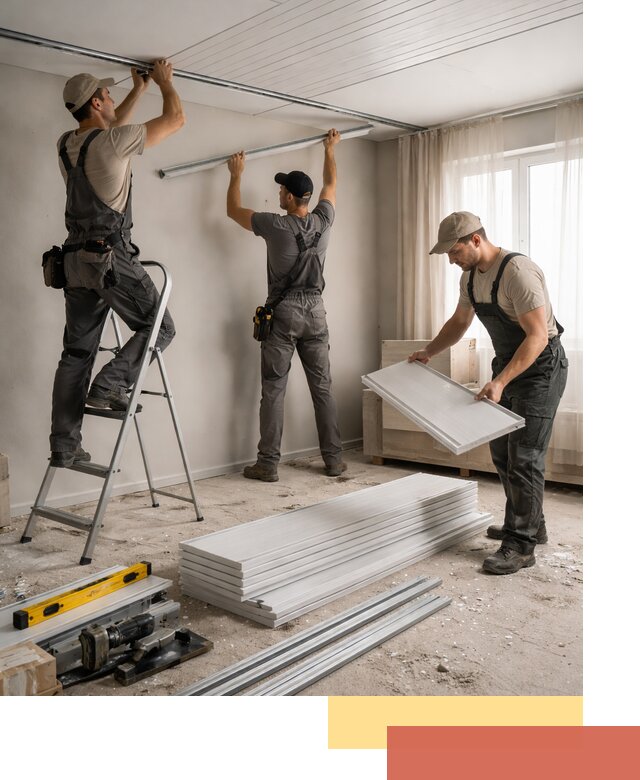 Монтаж потолка из ПВХ панелей в Луховицах оперативно и качественно