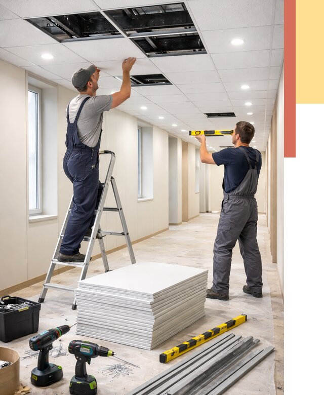 Ремонт потолка Армстронг в Луховицах от 4655 руб. — быстро и недорого | ОТДЕЛОЧНИК-Лхв