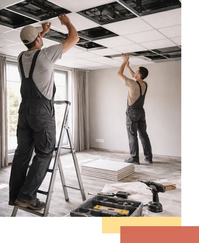 Замена плит подвесного потолка в Луховицах быстро и качественно