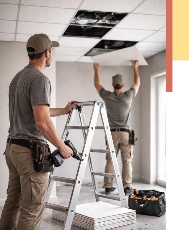 Обслуживание подвесного потолка в Луховицах от 3621 руб. — быстро и недорого | ОТДЕЛОЧНИК-Лхв