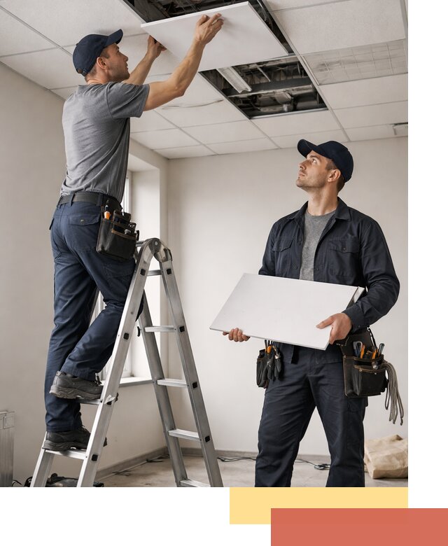 Обслуживание подвесного потолка в Луховицах — ремонт и чистка