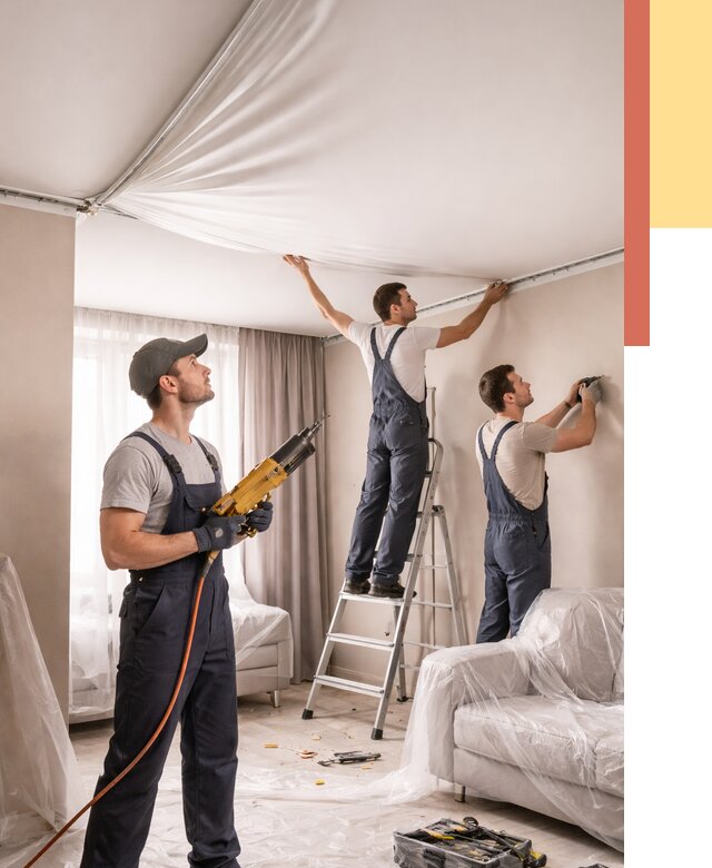 Установка натяжного потолка в Луховицах от 4655 руб. | Быстро и недорого — ОТДЕЛОЧНИК-Лхв