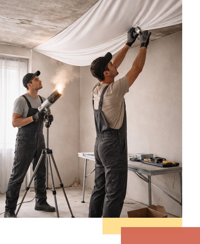 Установка натяжного потолка под ключ в Луховицах