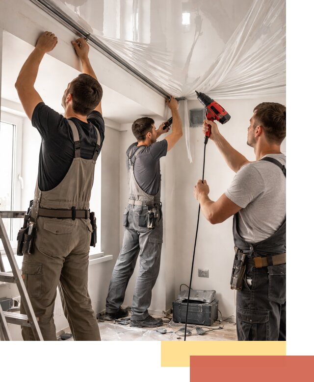 Монтаж глянцевого натяжного потолка в Луховицах быстро и качественно