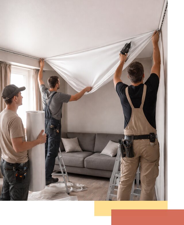 Монтаж сатинового натяжного потолка в Луховицах качественно и быстро