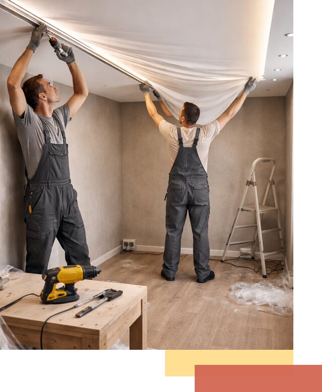 Монтаж натяжного потолка с подсветкой в Луховицах цена и сроки