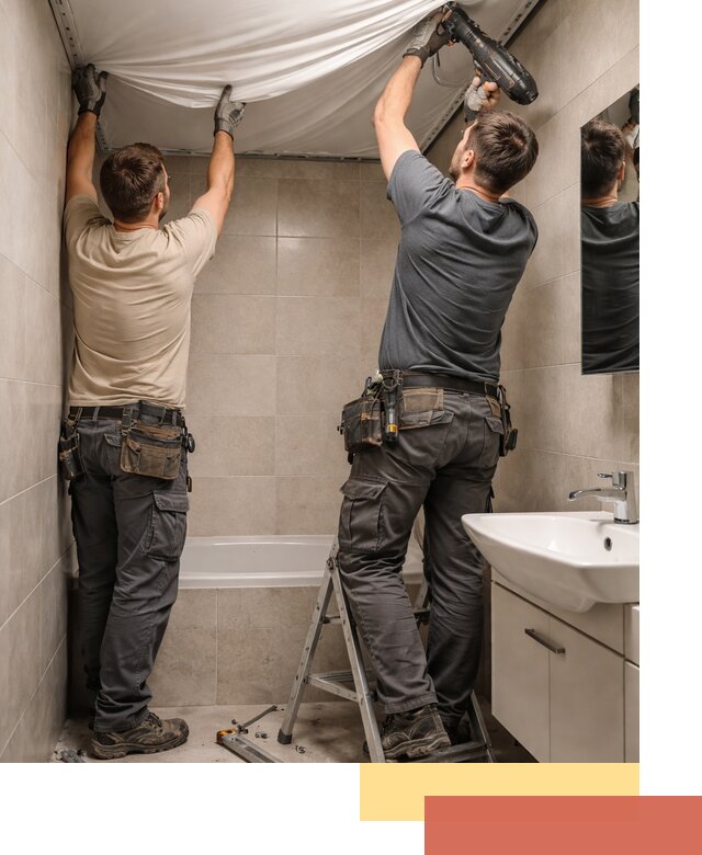 Монтаж натяжного потолка в ванной в Луховицах быстро и качественно