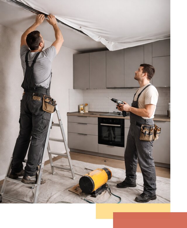 Монтаж натяжного потолка на кухне в Луховицах