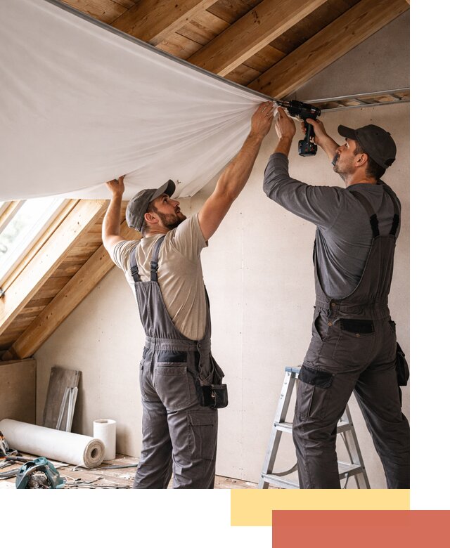 Монтаж натяжного потолка в мансарде в Луховицах