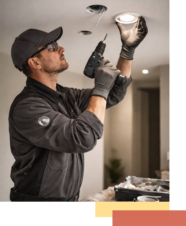 Установка точечных светильников в натяжной потолок в Луховицах