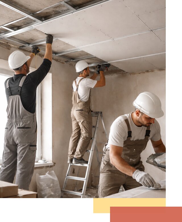 Одноуровневый потолок из гипсокартона в Луховицах — монтаж и отделка