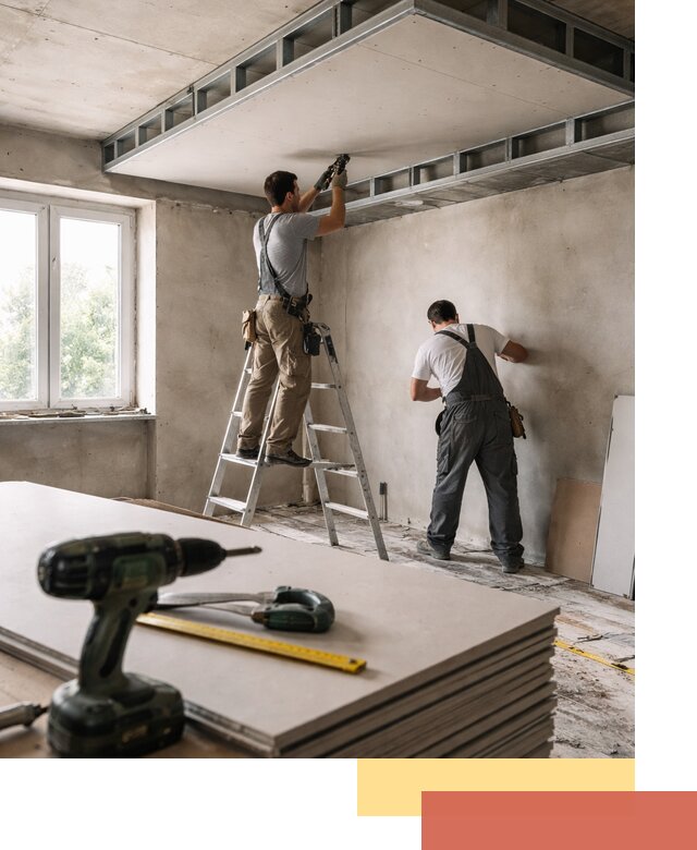 Двухуровневый потолок из гипсокартона в Луховицах