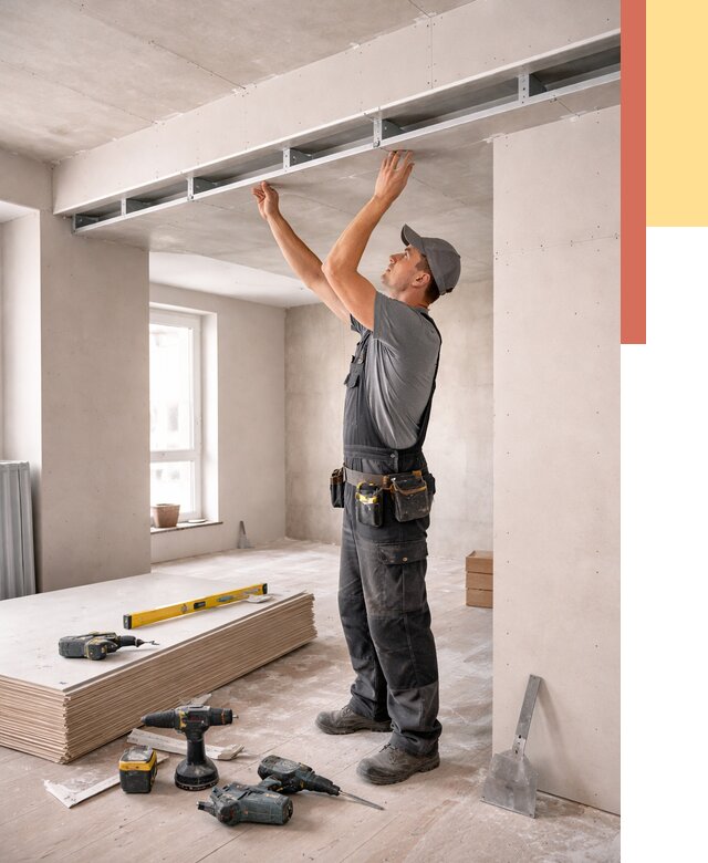 Потолок из гипсокартона с нишей в Луховицах от 1293 руб. под ключ | ОТДЕЛОЧНИК-Лхв