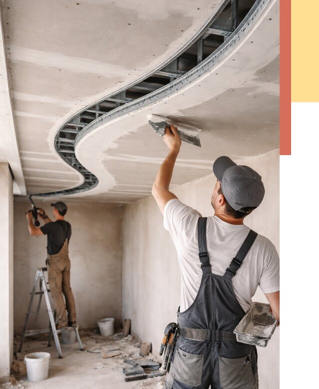 Криволинейный потолок из гипсокартона в Луховицах от 2172 руб./м2 | ОТДЕЛОЧНИК-Лхв