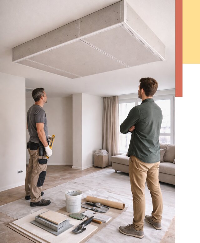 Короб на потолке из гипсокартона в Луховицах от 2276 руб. — монтаж и услуги под ключ | ОТДЕЛОЧНИК-Лхв