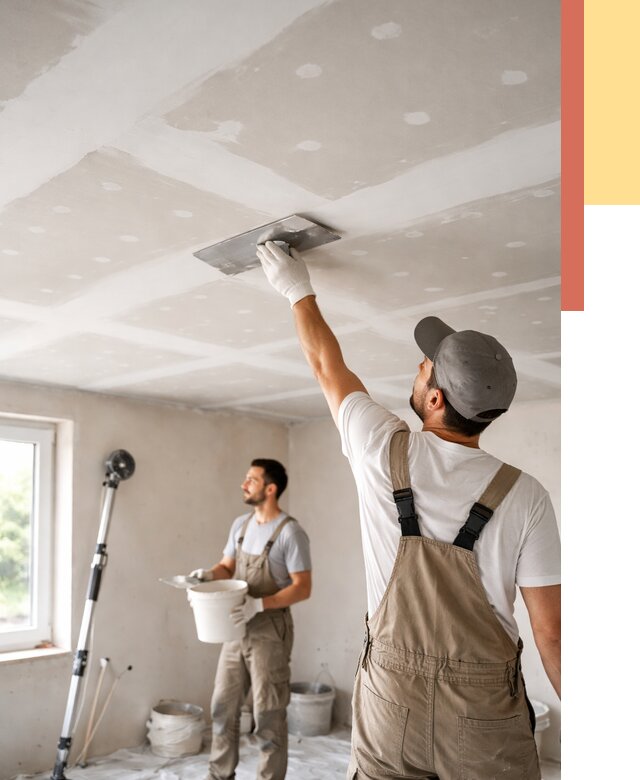 Шпаклевка потолка из гипсокартона в Луховицах от 3310 руб./м2 — услуги под ключ | ОТДЕЛОЧНИК-Лхв