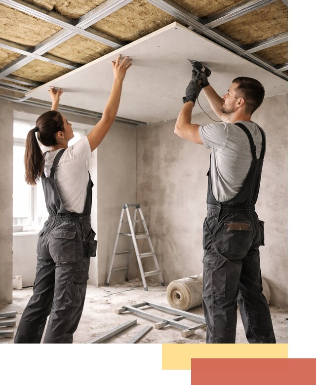 Звукоизоляция потолка из ГКЛ в Луховицах профессионально и надежно