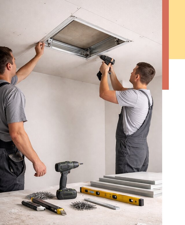 Установка люка в потолок ГКЛ в Луховицах от 2586 руб. под ключ | ОТДЕЛОЧНИК-Лхв