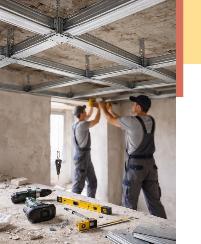 Монтаж каркаса потолка из профиля в Луховицах от 4655 руб. — услуги ОТДЕЛОЧНИК-Лхв