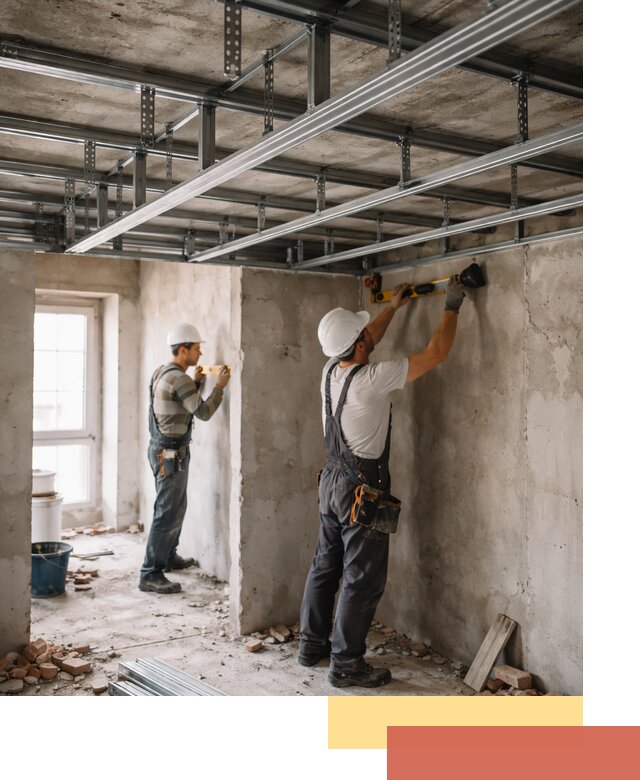 Монтаж каркаса потолка из профильного профиля в Луховицах