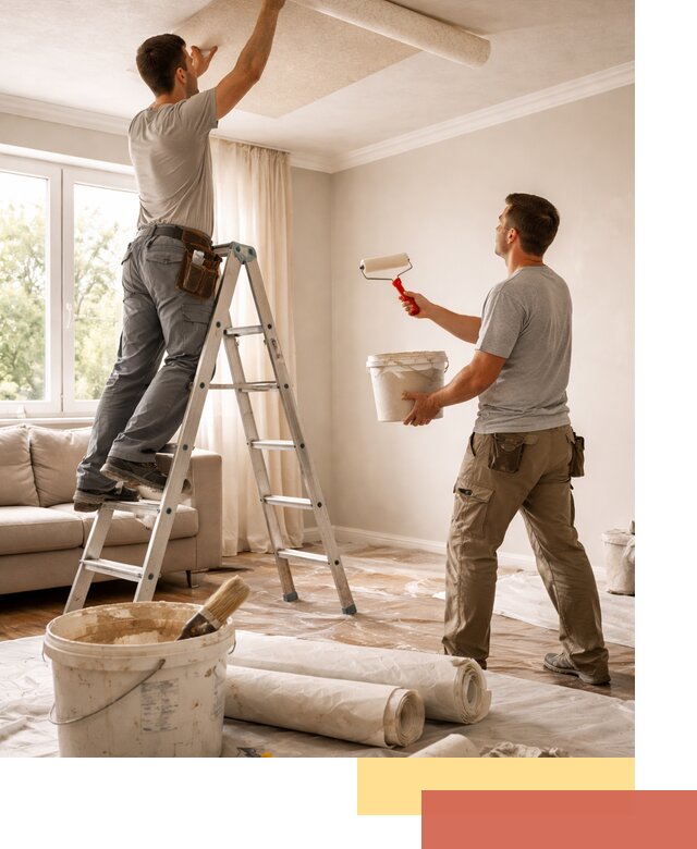 Поклейка обоев на потолок в Луховицах — качественно и быстро