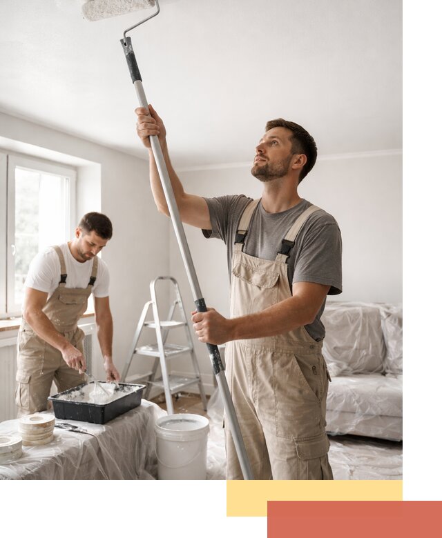 Покраска потолка водоэмульсионной краской в Луховицах