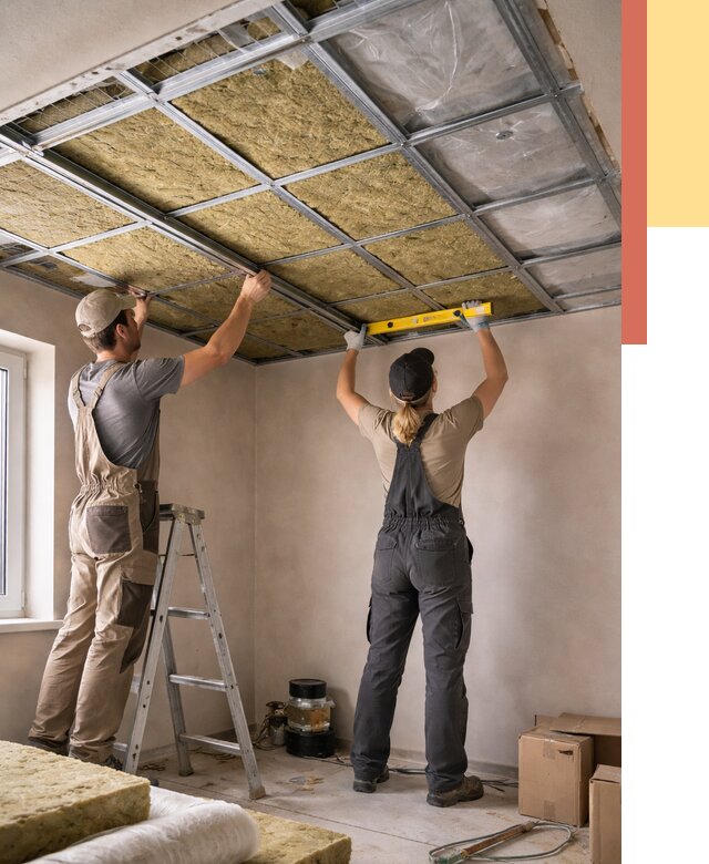 Шумоизоляция потолка в Луховицах от 1293 руб. под ключ — услуги ОТДЕЛОЧНИК-Лхв